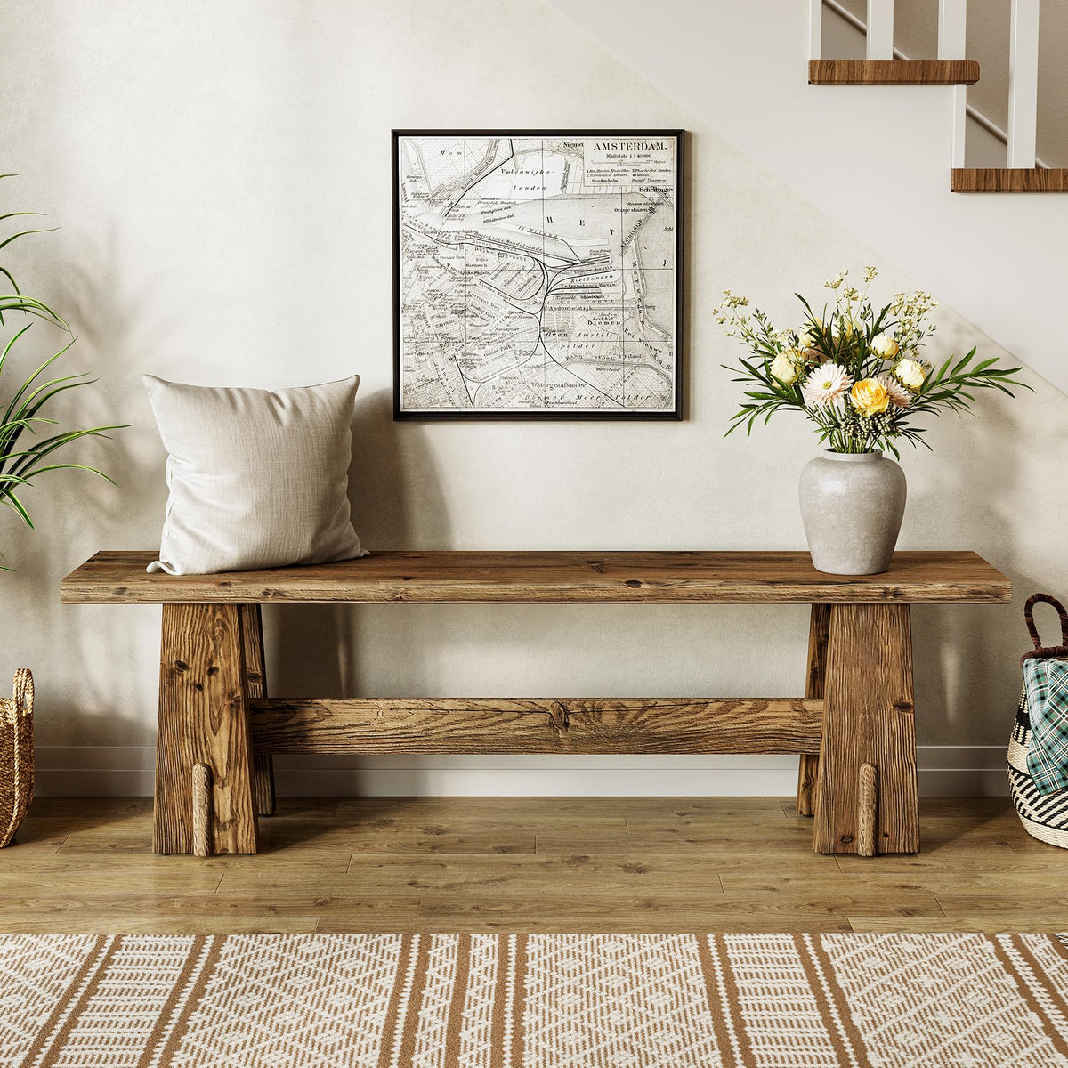 59" Solid Wood Bench O58311
