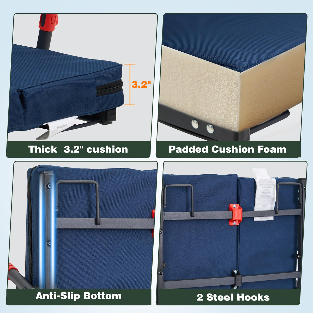 Folding Stadium Seats with Back Support and Cushion U228