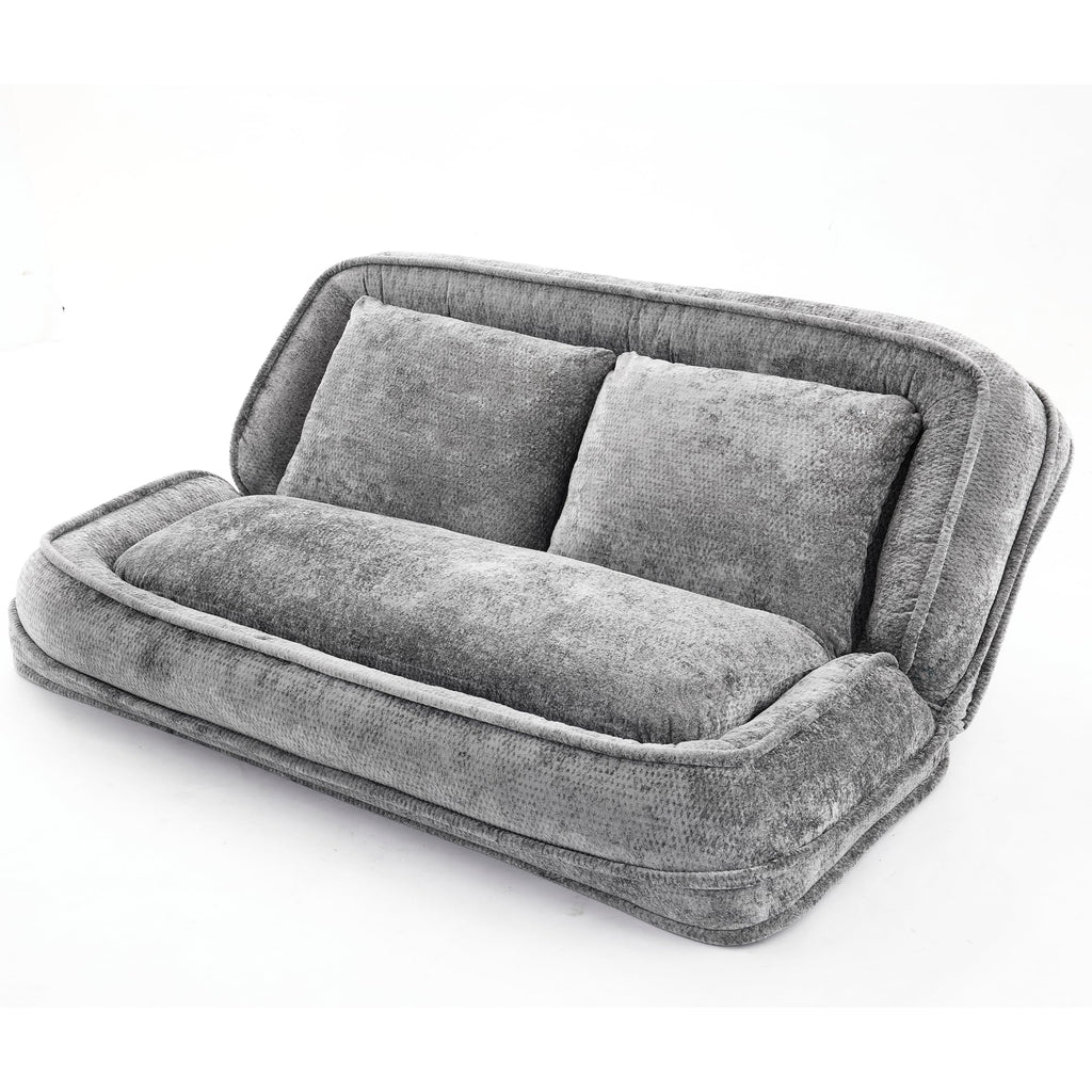 Light Gray Folding Floor Sofa Bed A756741