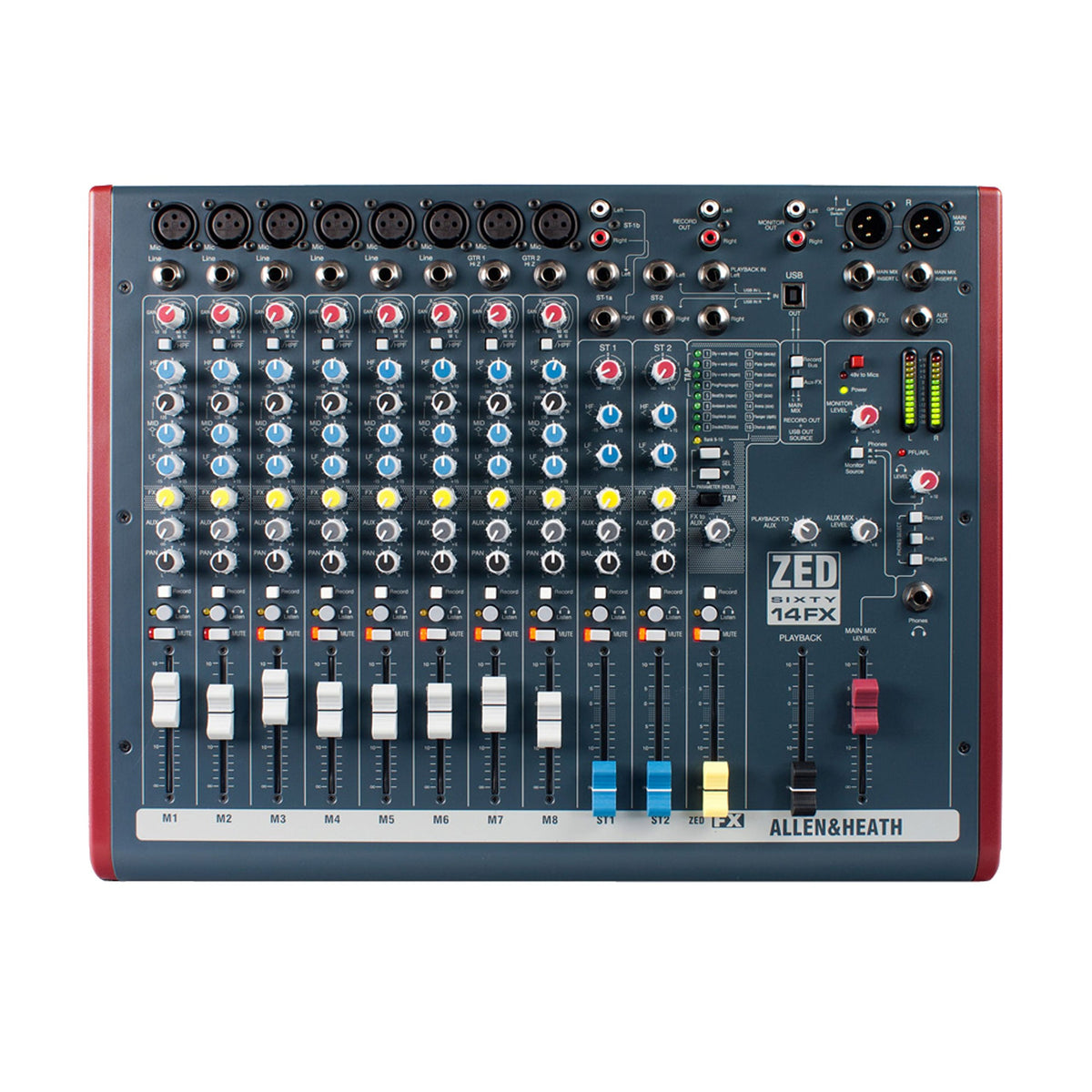 Audio Mixer with 6 Mic/Line, 2 Mic/Line/DI, 3 Stereo Line, Onboard FX and USB I/O D656