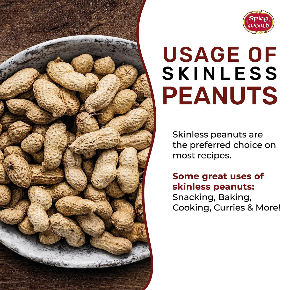Blanched Raw Unsalted Skinless Peanuts 4 Pound F60688